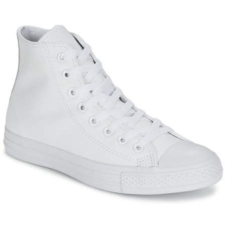 Converse ALL STAR MONOCHROME CUIR HI White - Free delivery with Spartoo NET ! - Shoes High top trainers USD/$99.00