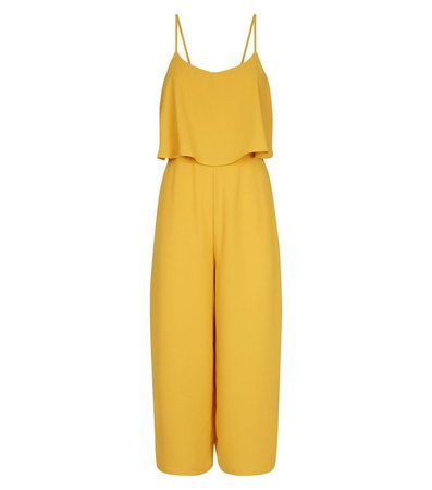New Look Yellow Layered Wide Leg Party Jumpsuit