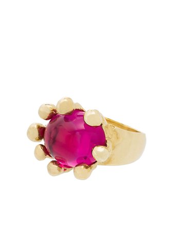 Shop gold & pink Mondo Mondo Diva stone-embellished ring with Express Delivery - Farfetch