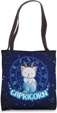 Amazon.com: Kawaii Cats Astrology Zodiac Capricorn Tote Bag
