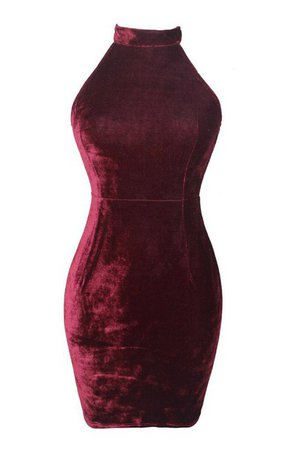 dress, red, velvet, mini dress, burgundy, bodycon dress, bodycon - Wheretoget