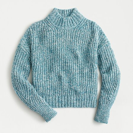 J.Crew: Marled Donegal Mockneck Sweater blue