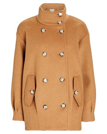 Veronica Beard Cassie Double-Breasted Wool-Blend Coat | INTERMIX®