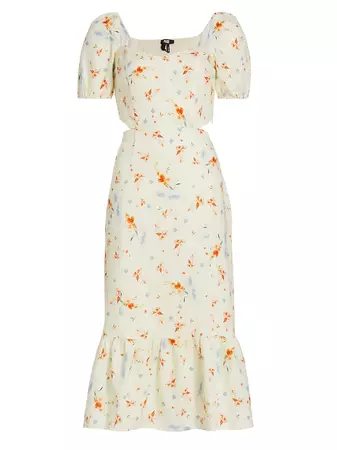 Shop Paige Linh Floral Midi-Dress | Saks Fifth Avenue