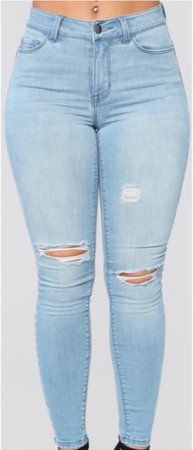 blue ripped jean
