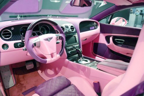 Pink and purple car interior