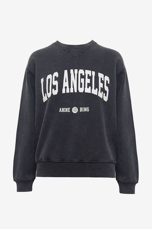 ANINE BING Ramona Sweatshirt Los Angeles - Washed Black – ANINE BING EU