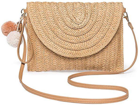 Amazon.com: Straw Shoulder Bag, Kadell Straw Clutch Women Handmade Straw Crossbody Bag Summer Beach Envelope Purse Wallet: Clothing