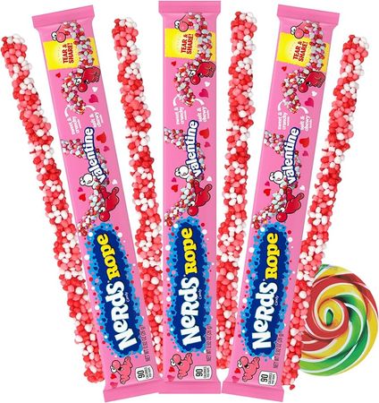 Amazon.com : Limited Edition Valentines Nerds Ropes, Red, White and Pink Crunchy Candy Gifts, 0.29 Ounces (Pack of 3) : Grocery & Gourmet Food