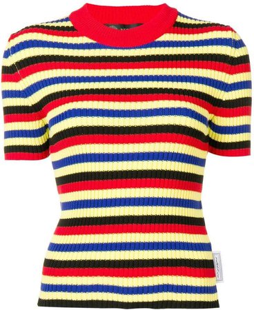 striped rib knit top