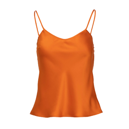 orange silk top