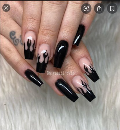 black flame nails