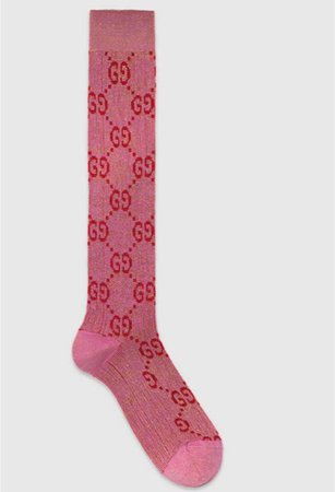 pink and red gucci socks