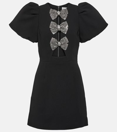 Yvonne Bow Embellished Minidress in Black - Rebecca Vallance | Mytheresa