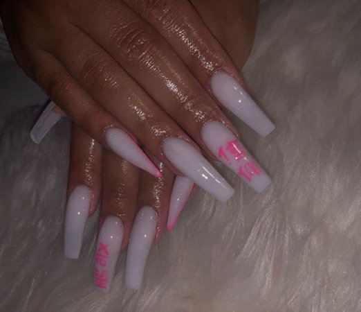 White/Pink Nails