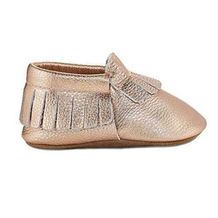 Amazon.com | Babe Basics Baby Moccasins by Soft-Soled Genuine Leather Moccasins for Babies and Toddlers (S | 6-12m | US 4-4.5, Rose Gold) | Oxford & Loafer