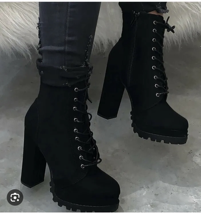 black heel boots