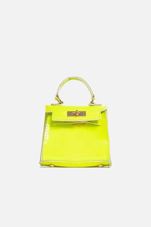 Neon Lime Green Vegan Leather Chain Mini Bag | Women's Heels, Boots & Shoes