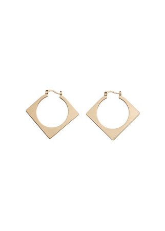 MANGO Geometric hoop earrings