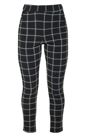 Black Check  Skinny Trousers | Trousers | PrettyLittleThing