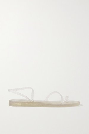 Eleftheria Braided Glittered Rubber Sandals - Clear