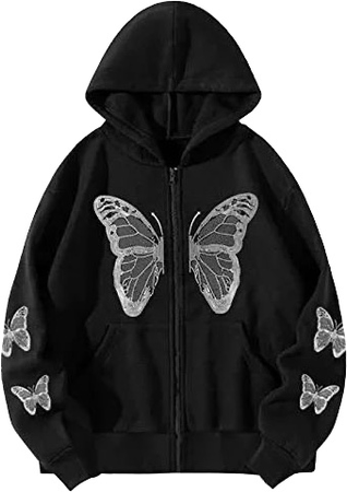 butterfly zip up hoodie