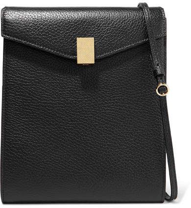 Postino Textured-leather Shoulder Bag - Black