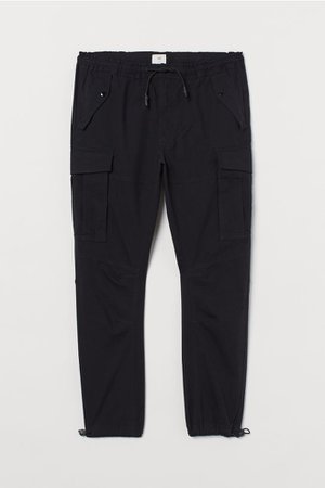 Cotton cargo trousers - Black - Men | H&M GB