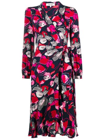 Shop DVF Diane von Furstenberg floral print wrap dress with Express Delivery - FARFETCH