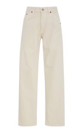 jacquemus white cropped mid-rise straight-leg jeans