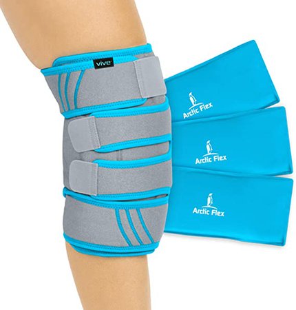 Amazon.com: Vive Knee Ice Pack Wrap - Cold / Hot Gel Compression Brace - Heat Support Strap For Arthritis Pain, Tendonitis, ACL, Athletic Injury, Osteoarthritis, Women, Men, Running, Meniscus and Patella Surgery: Industrial & Scientific