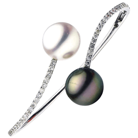 South Sea and Tahitian Pearl Diamond Gold Bracelet