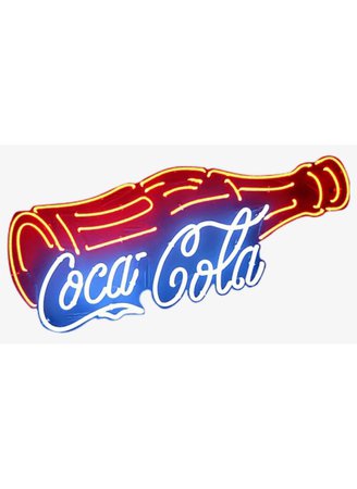 Coca Cola png filler red blue retro neon lights sign