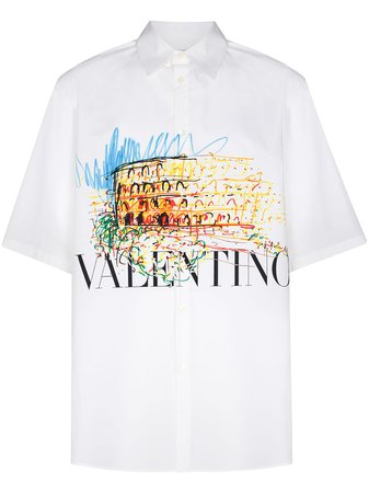 Valentino Roman Sketches print shirt white VV3AAB7571F - Farfetch