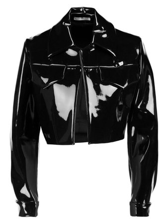 black latex jacket