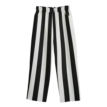Juicy Beetle Suit Pants- Black and White Stripe Canvas Creepy Clowncore Whimsigoth Maximalist Trousers – yesdoubleyes