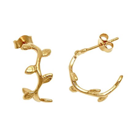 Olive Leaf Hoop Earrings – J&CO Jewellery