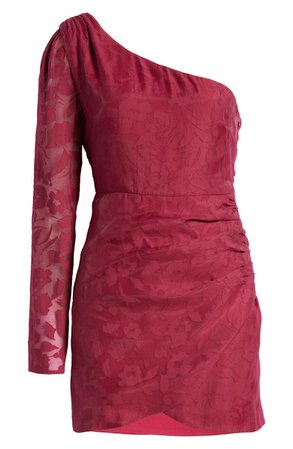 Lulus Emogene Burnout Floral One-Shoulder Minidress | Nordstrom