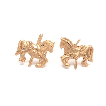 carousel horse earrings