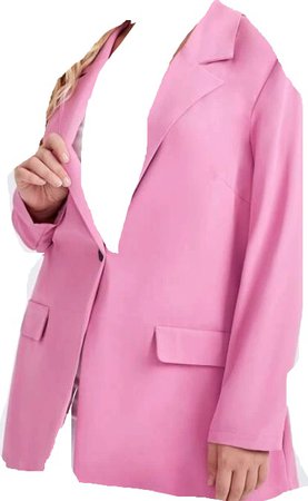 pink blazer shein plus