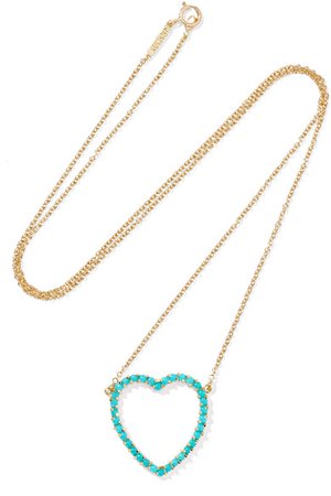 Jennifer Meyer | Open Heart 18-karat gold turquoise necklace | NET-A-PORTER.COM