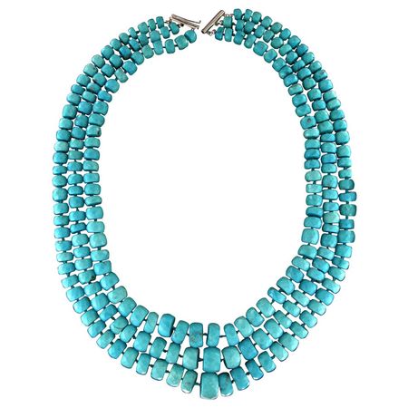 Scala Gioielli & Figli Srl Handcrafted Turquoise Multi-Strand Necklace