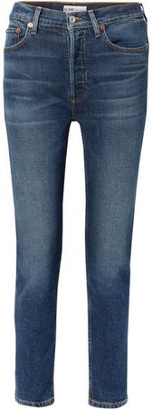 Comfort Stretch High-rise Ankle Crop Skinny Jeans - Dark denim