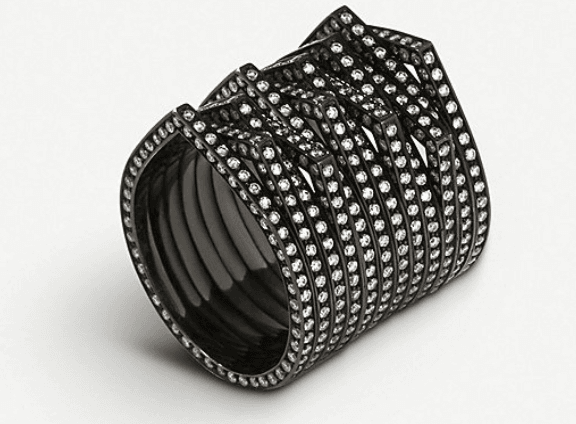 REPOSSI Antifer diamond and black gold stacked ring