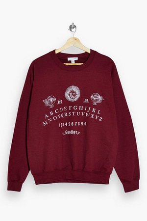 Burgundy Alphabet Sweatshirt | Topshop