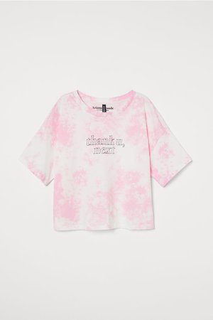 T-shirt with Printed Text - Pink/Ariana Grande - | H&M US