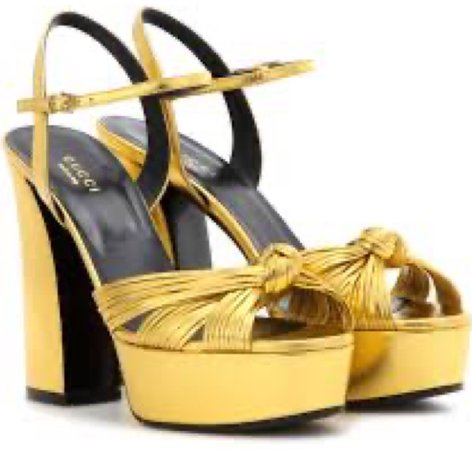 gold Gucci clog heels