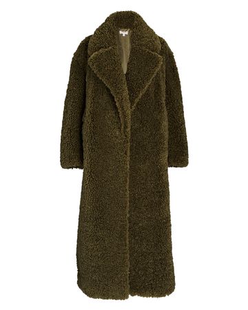 Ronny Kobo Toni Faux Fur Coat In Green | INTERMIX®