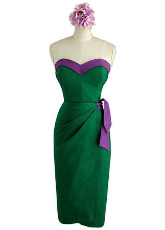 purple and green dress