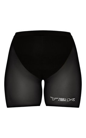 Black Mesh Y2K Cycle Shorts | Co-Ords | PrettyLittleThing USA